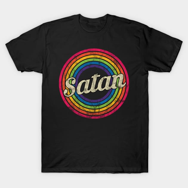 Satan - Retro Rainbow Faded-Style T-Shirt by MaydenArt